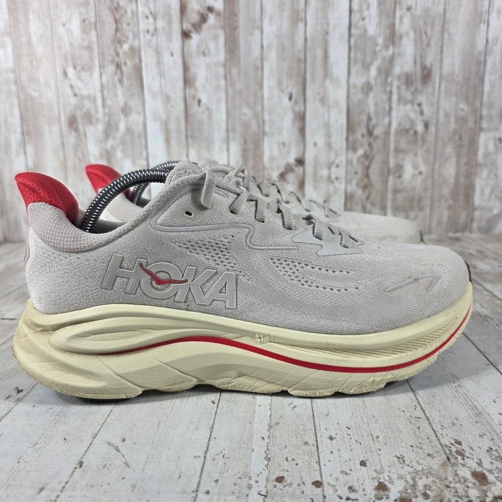 Hoka One One Clifton 10 Womens 11B Running Shoes Sand Red 1162031 SCCC